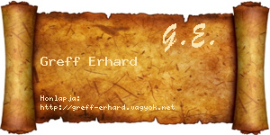 Greff Erhard névjegykártya